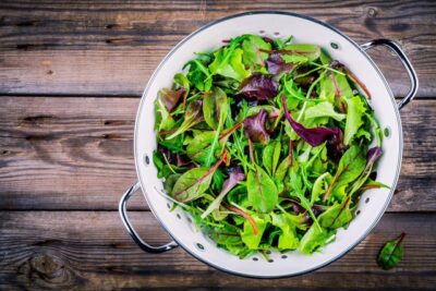 mixed greens in bowl