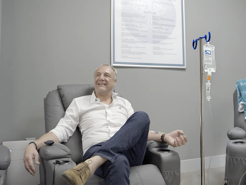 gentlemen getting IV infusion