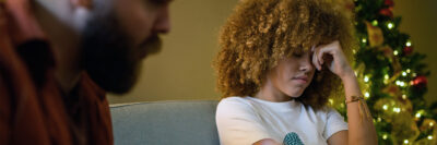 woman and man dealing with holiday frustration