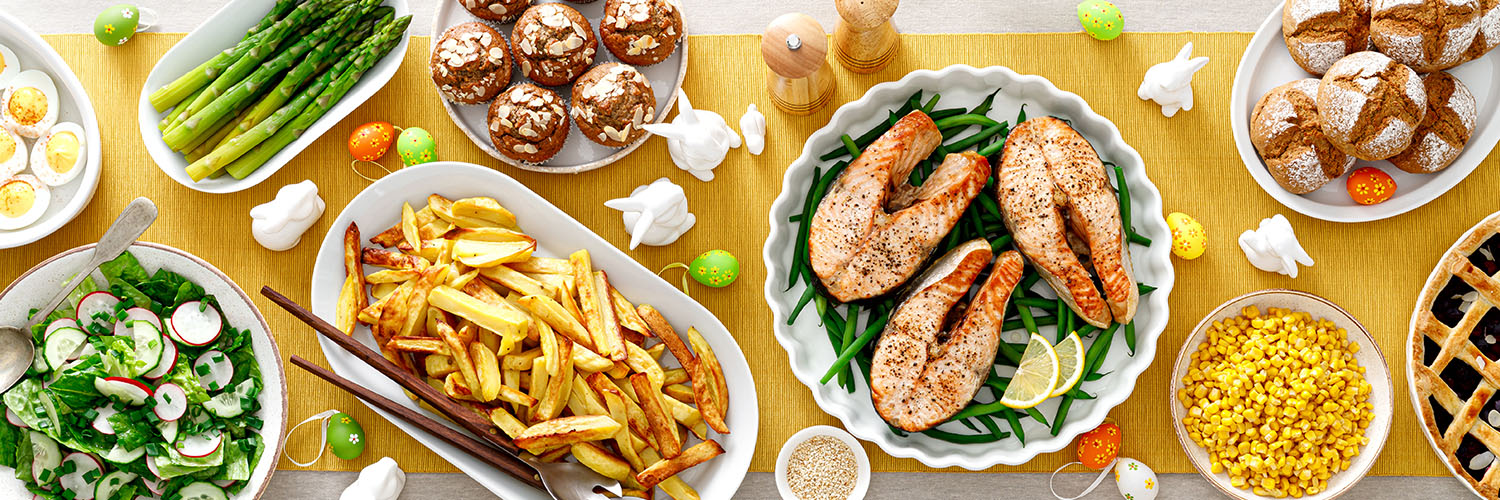 spread of food across family table