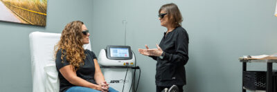 Denise Nonelle APRN talking to patient
